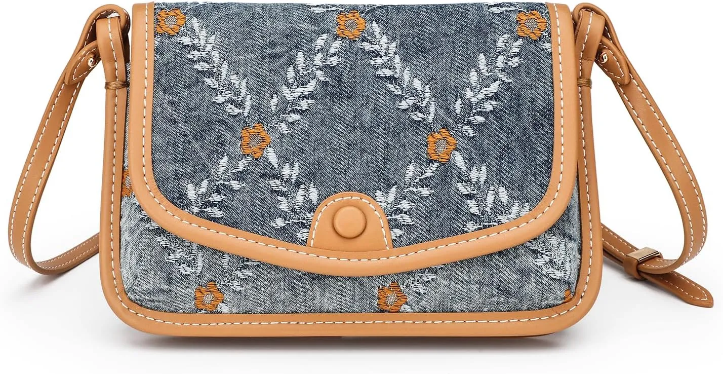 Small Jean Demi Purse Denim Crossbody Bags for Women Denim Handbag Cross Body Shoulder Bags Design for Woman