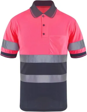 SMASYS Safety Polo Shirt- Reflective Construction Hi-viz Work Wear t Shirts with Pockets for Women and Men