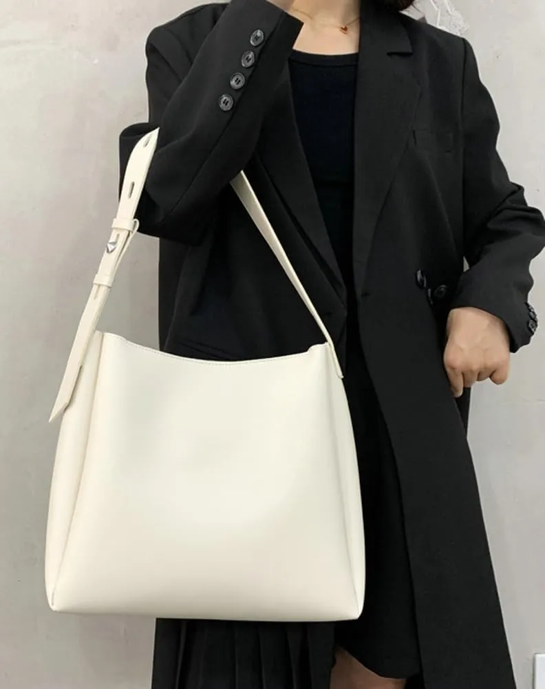 Soft Vegan Leather Bucket Tote Bag for Women Large Shoulder Crossbody Purse Casual Working Handbag Satchel 2pcs
