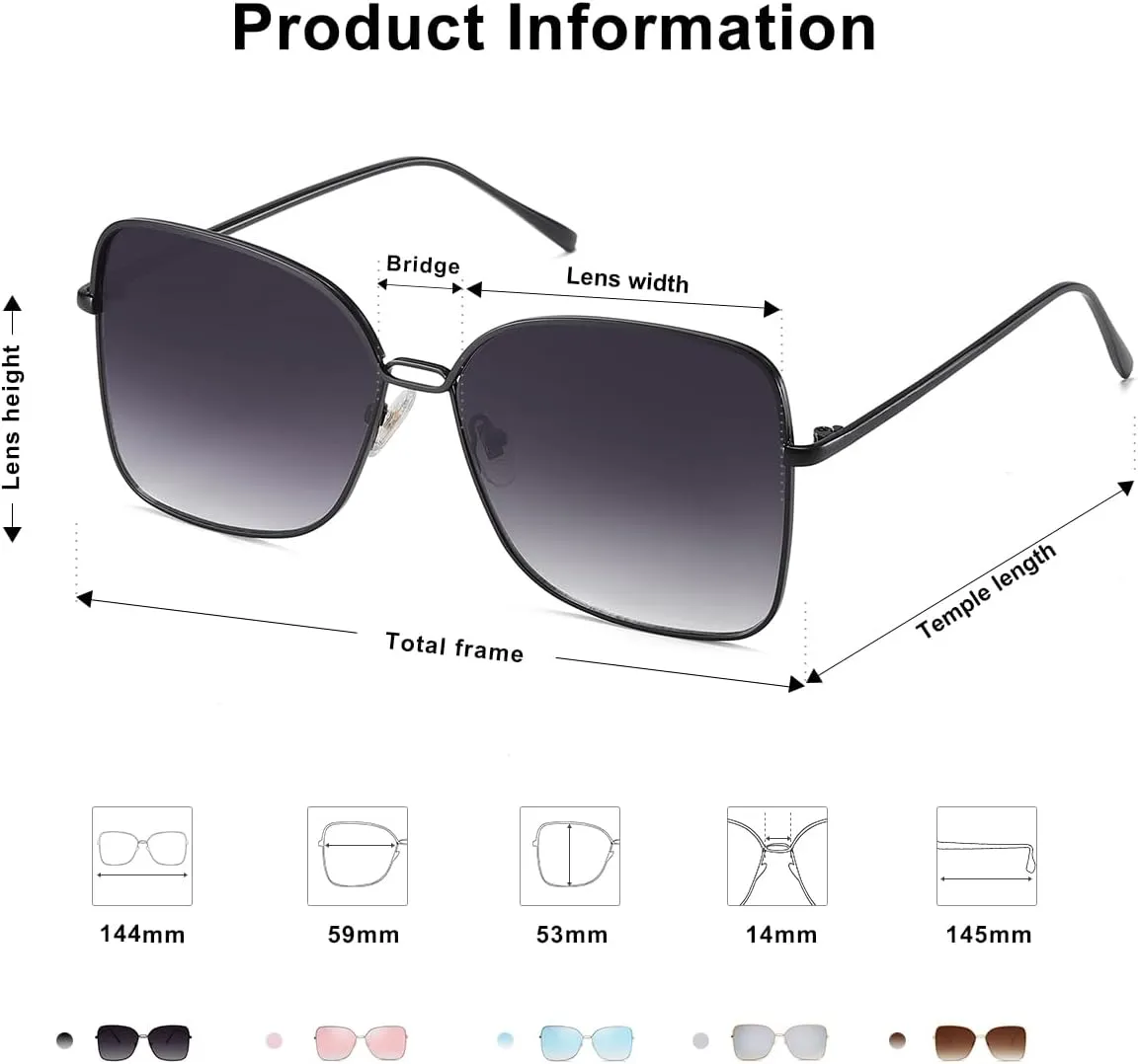 SOJOS Classic Trendy Square Oversized Sunglasses Womens Mens UV400 Big Large Designer Shades SJ1082