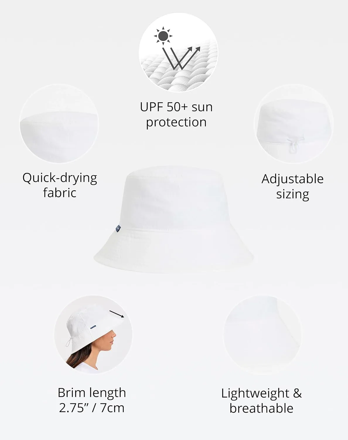 Solbari Unisex Bondi Bucket Hat UPF 50 , Lightweight & Quick-Drying, Packable for Travel, Beach, Picnics & Everyday Wear