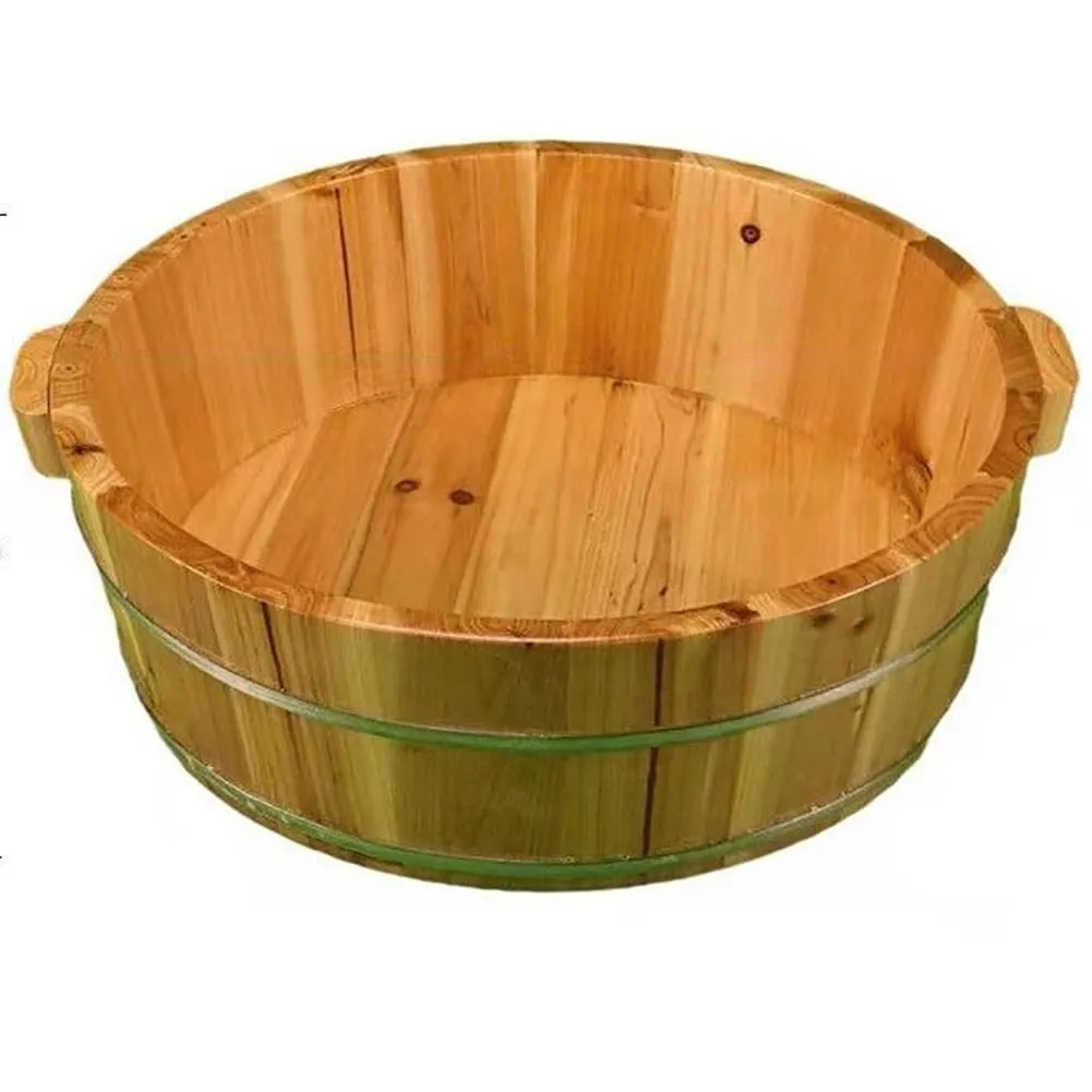 Solid Wood Foot Bath Bucket, Wooden Large Foot Soaking Tub, Feet Spa Soaking Basin, Classic Wooden Foot Bath Barrel, Alleviate Fatigue, Help Sleep, Pedicure Foot Soaking Bath Container,S