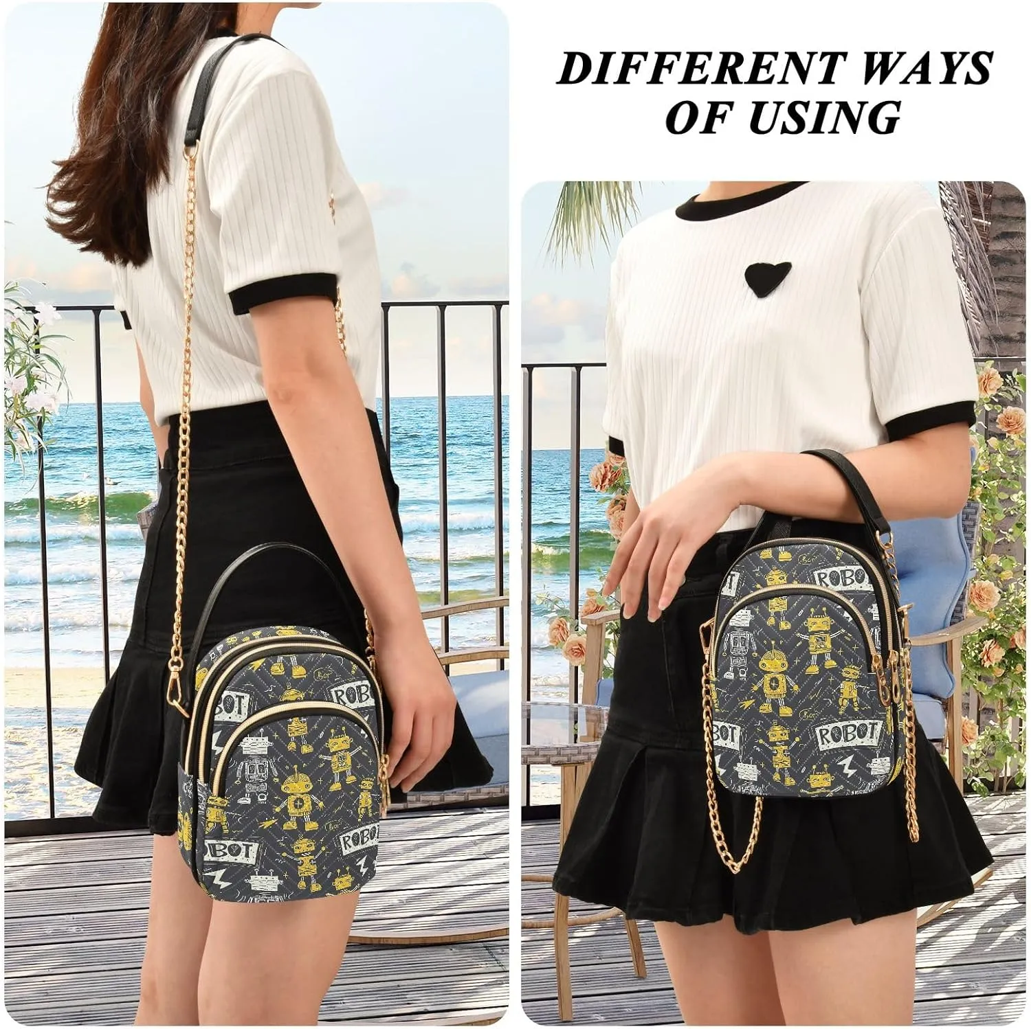 Space Planets Small Purses for Women Crossbody Bag Stylish Crossbody Bags for Women, Triple Compartment Women Crossbody Bags