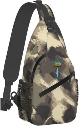 Special Forces Ranger Airborne Sling Bag for Men, Small Crossbody Sling Bags, Mini Water Resistant Shoulder Daypack for Travel, Anti Thief Chest Bag for Hiking