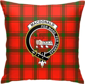 Square Throw Pillow Covers Macdonald of Sleat Tartan Clan Badge Cushion Case for Sofa Bedroom Car Decorative 18x18 Inch