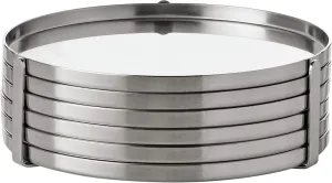Stelton 6-Piece Coasters, Stainless Steel