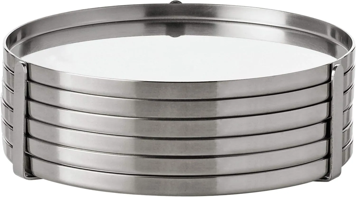Stelton 6-Piece Coasters, Stainless Steel