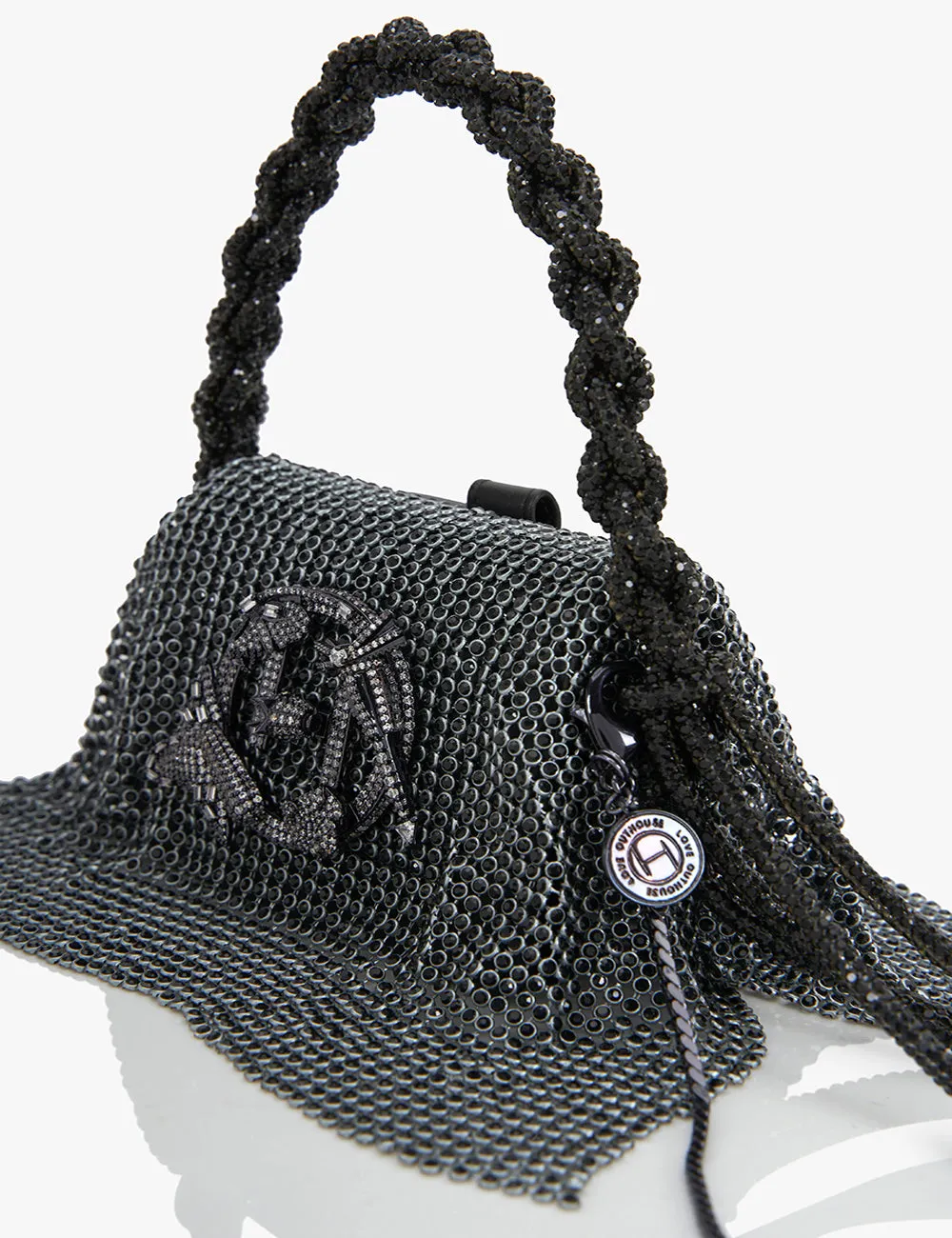 Storm Grey Crystal Furbie Handbag