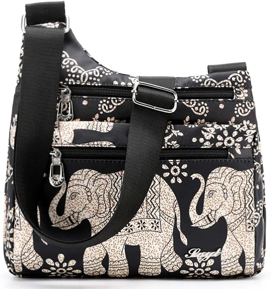 STUOYE Nylon Multi-Pocket Crossbody Purse Bags for Women Travel Shoulder Bag
