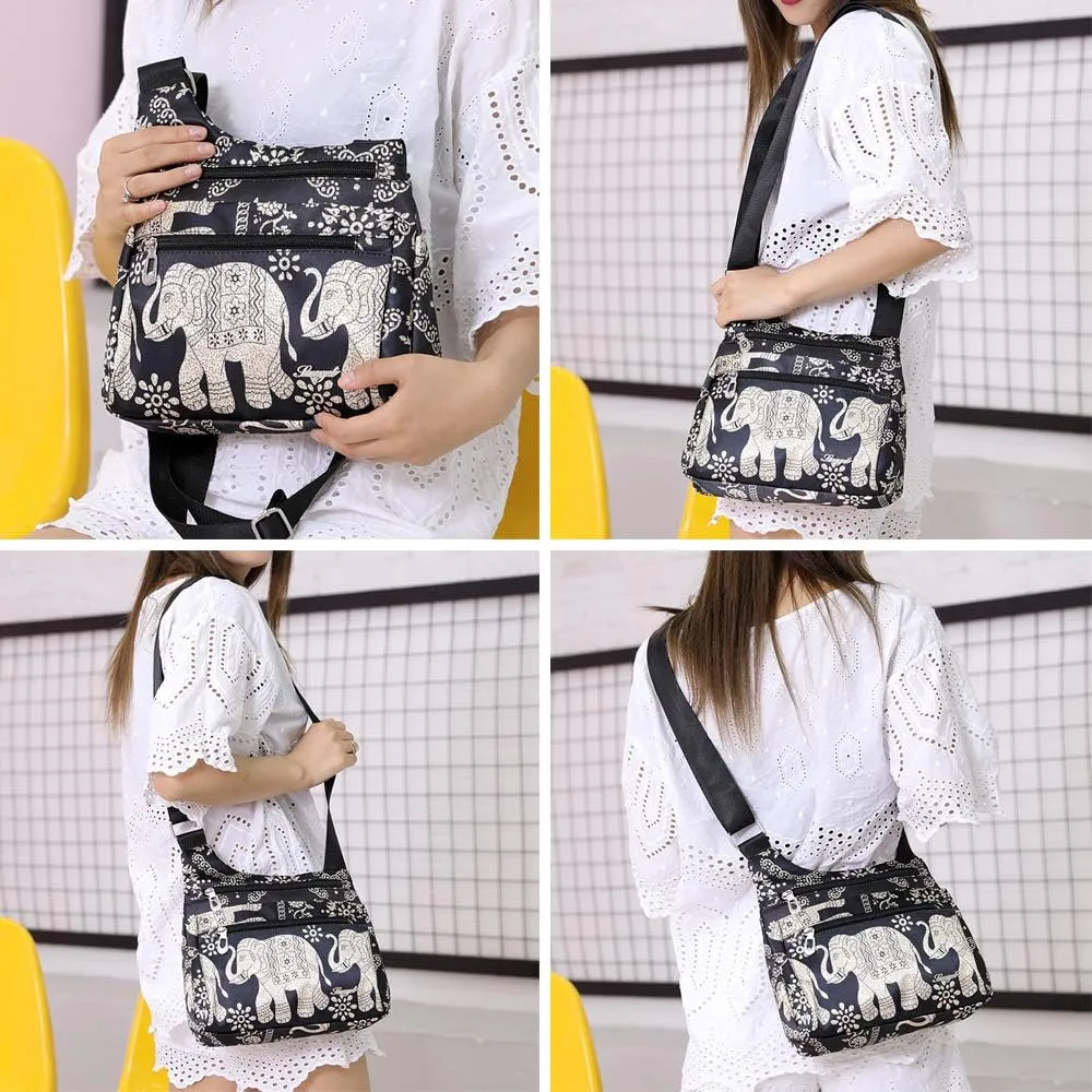 STUOYE Nylon Multi-Pocket Crossbody Purse Bags for Women Travel Shoulder Bag