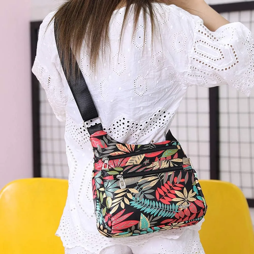 STUOYE Nylon Multi-Pocket Crossbody Purse Bags for Women Travel Shoulder Bag
