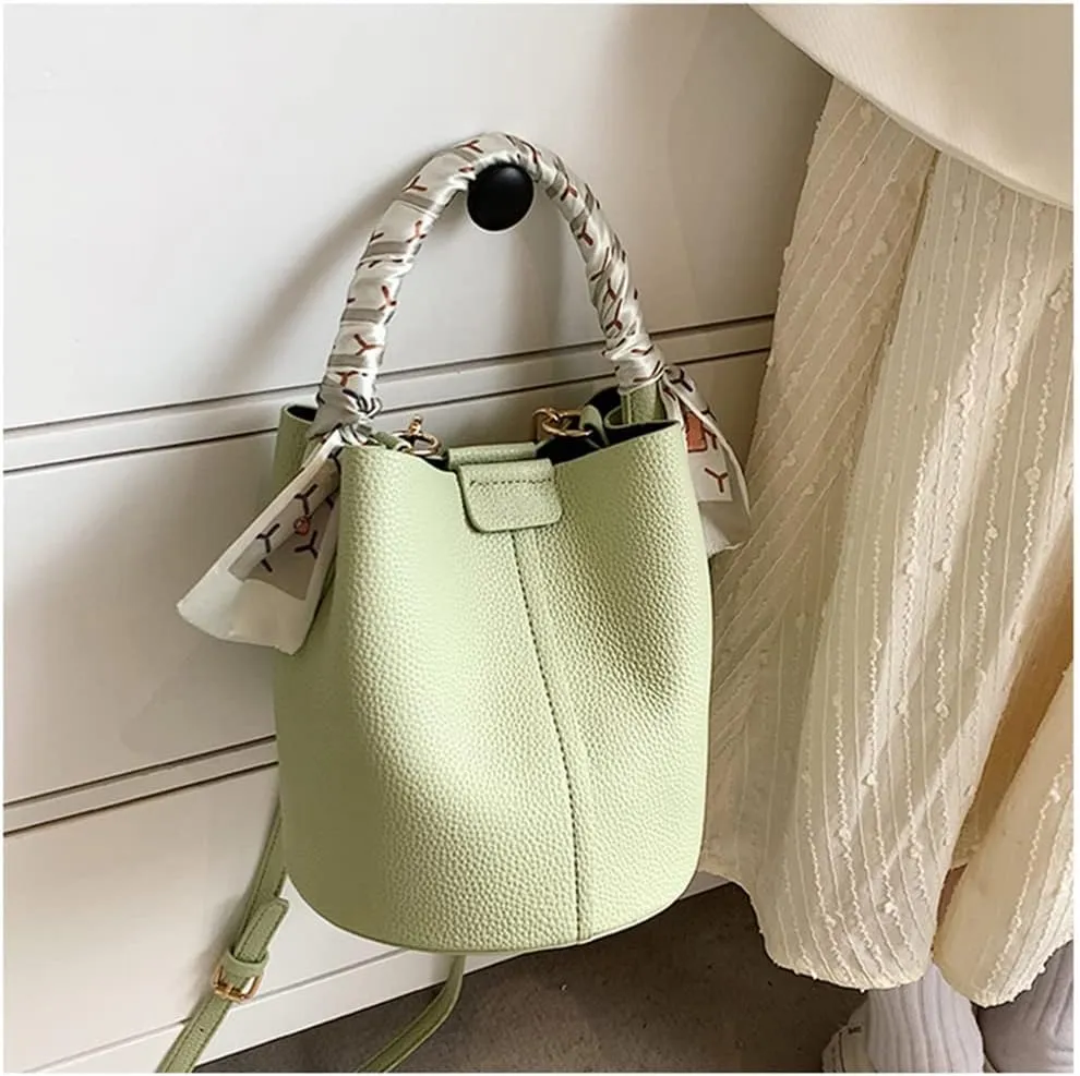 Stylish Soft Leather Crossbody Bucket Bag for Women - Versatile Handbag with Clutch and Top Handle
