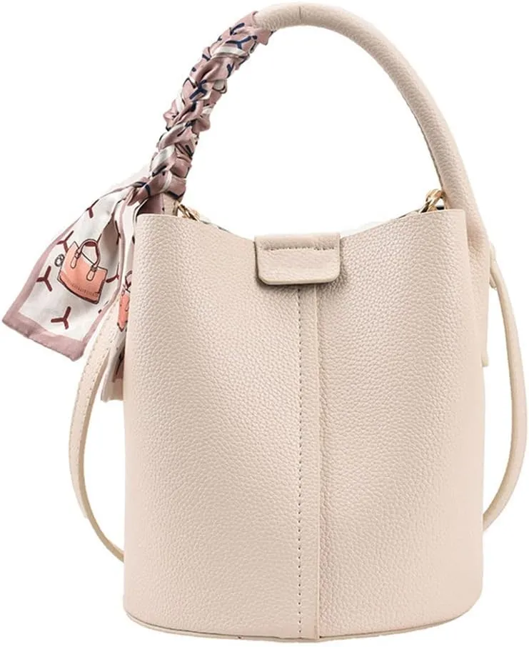 Stylish Soft Leather Crossbody Bucket Bag for Women - Versatile Handbag with Clutch and Top Handle