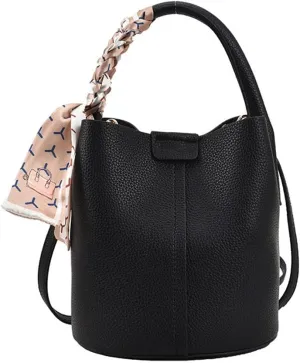Stylish Soft Leather Crossbody Bucket Bag for Women - Versatile Handbag with Clutch and Top Handle