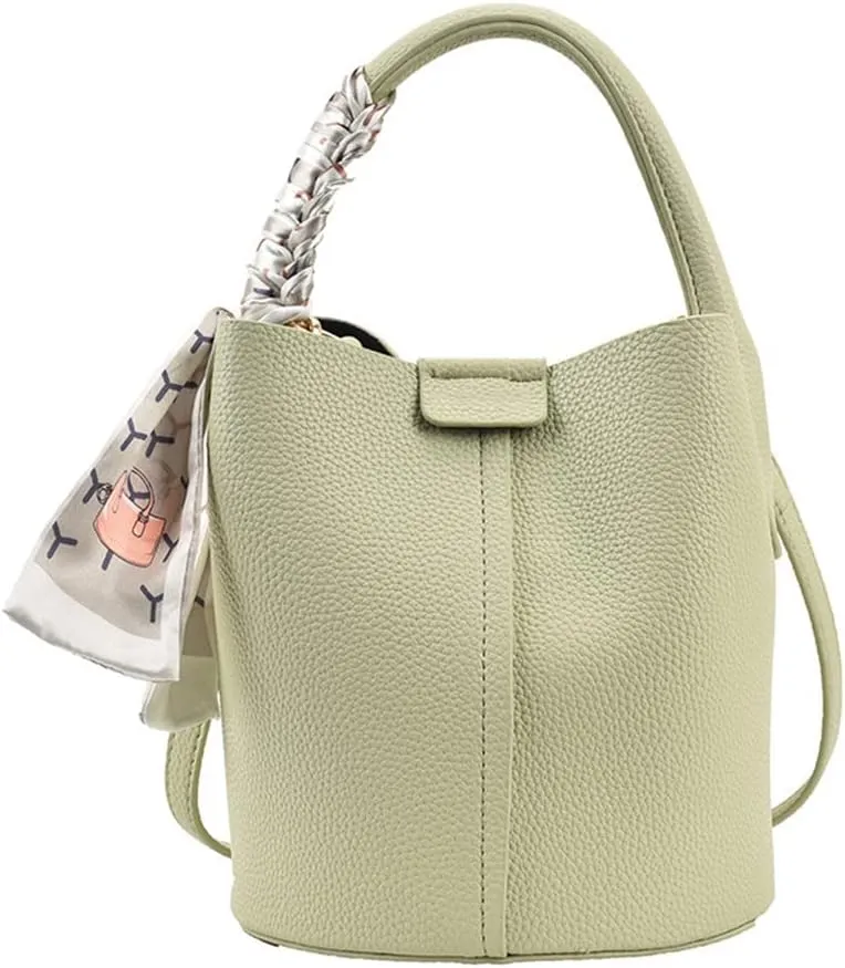 Stylish Soft Leather Crossbody Bucket Bag for Women - Versatile Handbag with Clutch and Top Handle