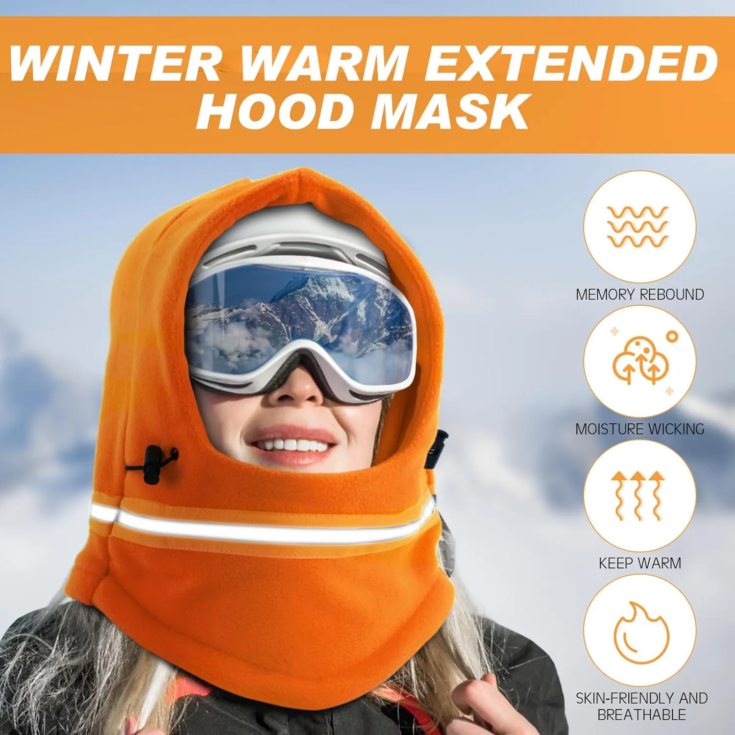 Suhine 6 Pcs Thermal Reflective Fleece Balaclava Mask Adjustable Full Face Mask Winter Face Mask for Men Women Cold Weather