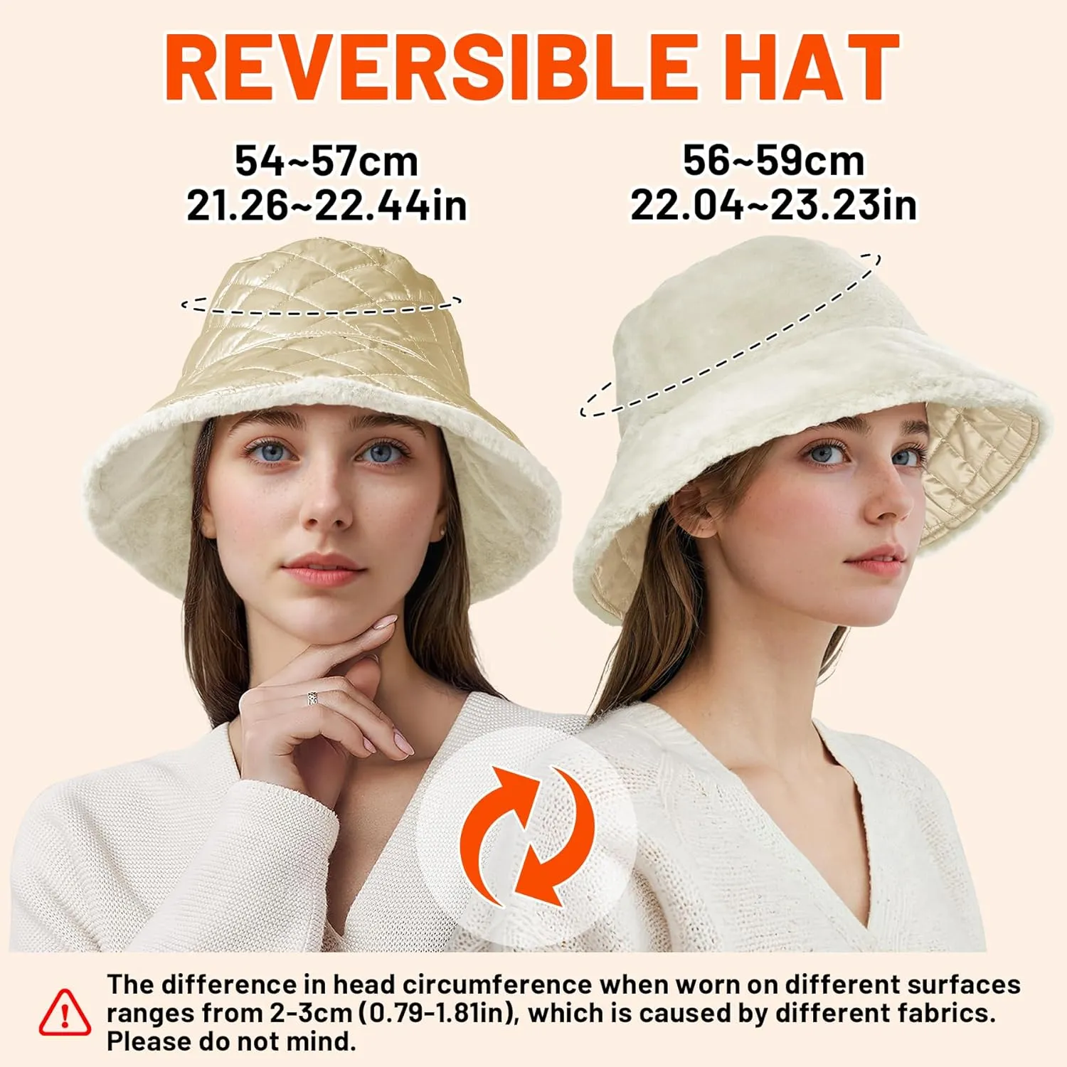 Sukeen Winter Bucket Hat for Women Faux Fur Warm Hat Trendy Reversible Hats Windproof Fluffy Fisherman Cap for Outdoor