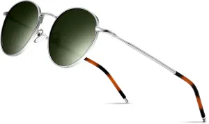 SUNGAIT Ponderable Metal Round Sunglasses for Men Women Classic Vintage Polarized Circle Sun Glasses