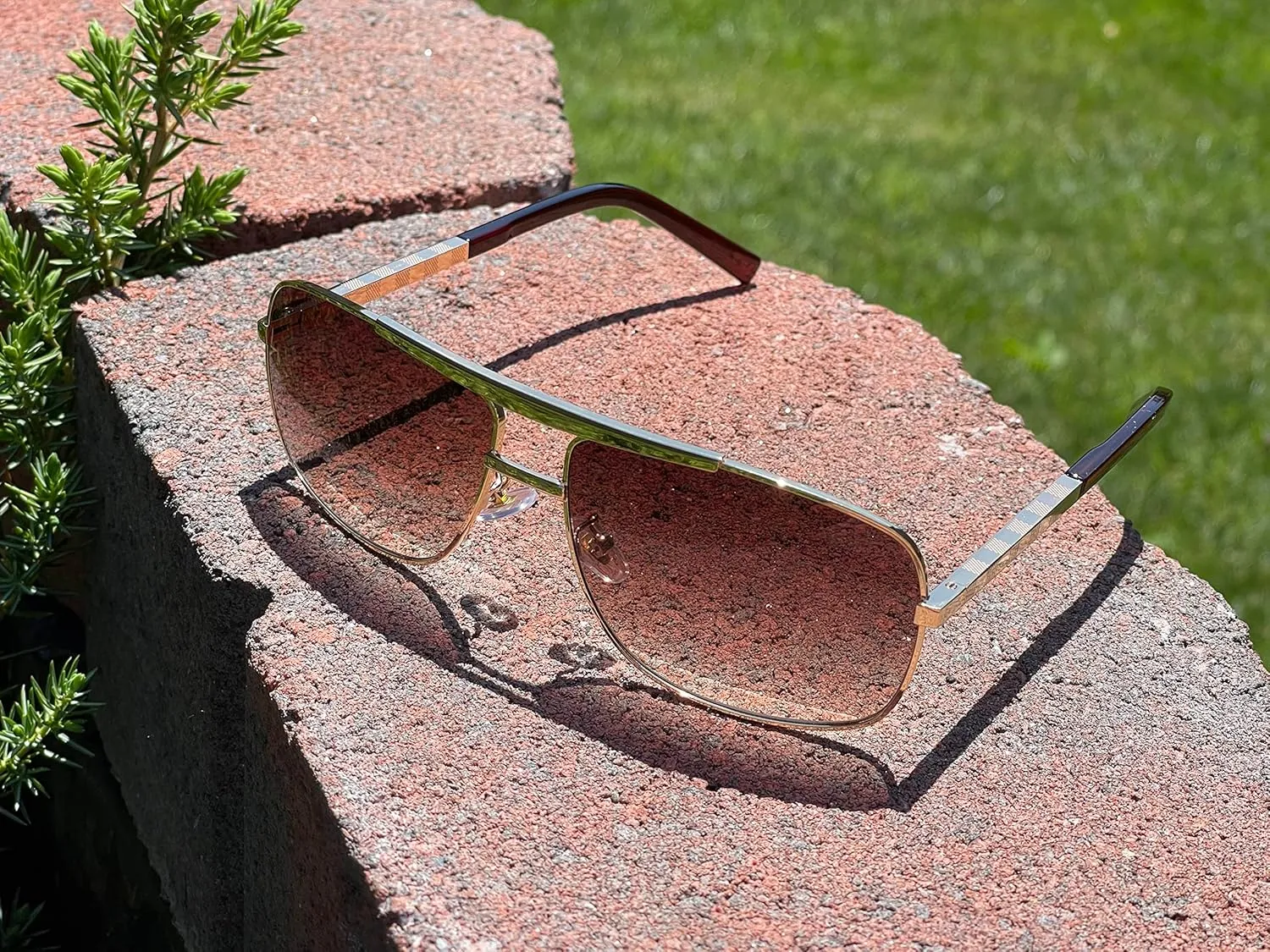 Sunglasses Men's Premium Classic Polarized Square Aviator Durable Metal Frame 100% UV Protection