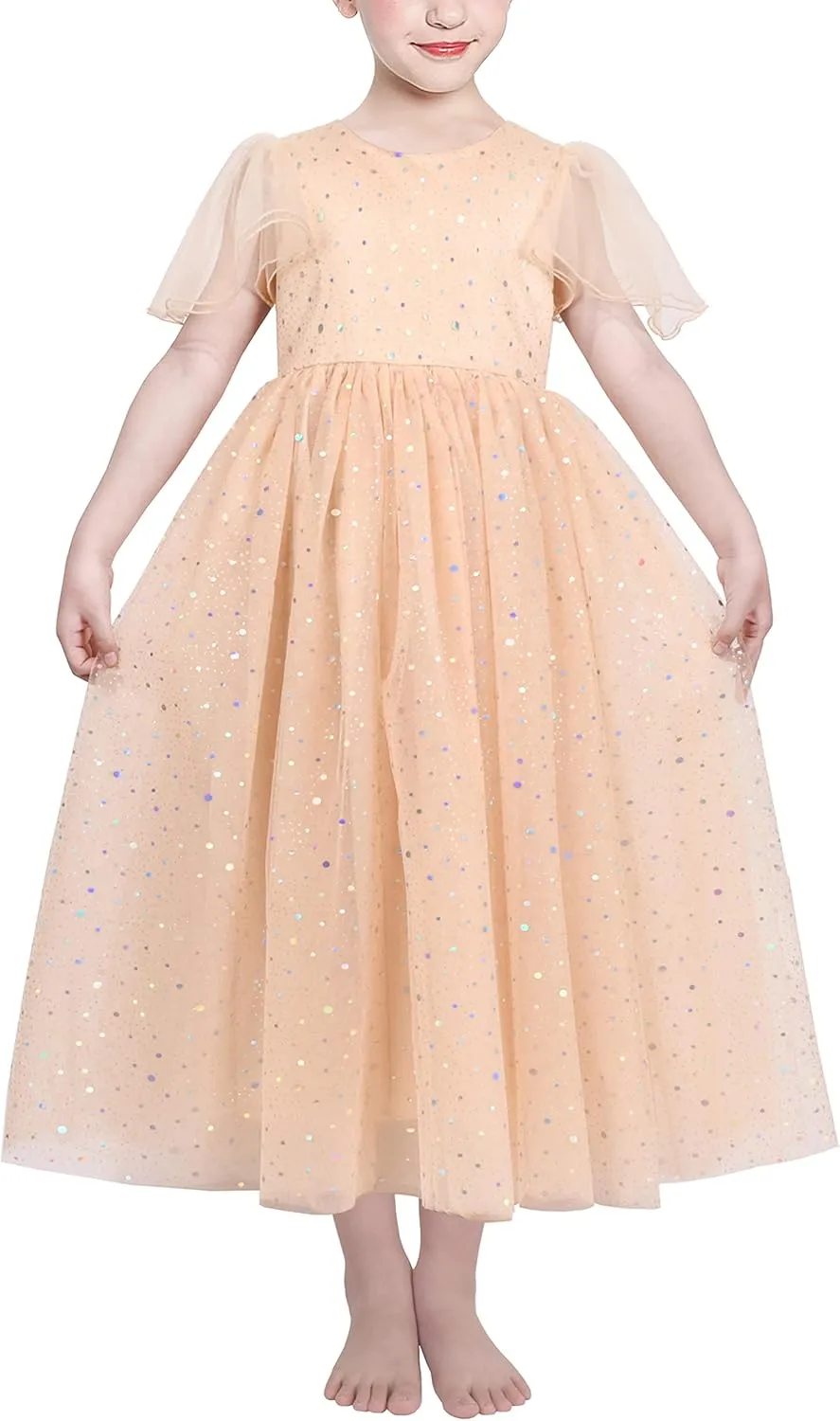 Sunny Fashion Flower Girls Dress Lace Hem Wedding First Communion Size 6-14