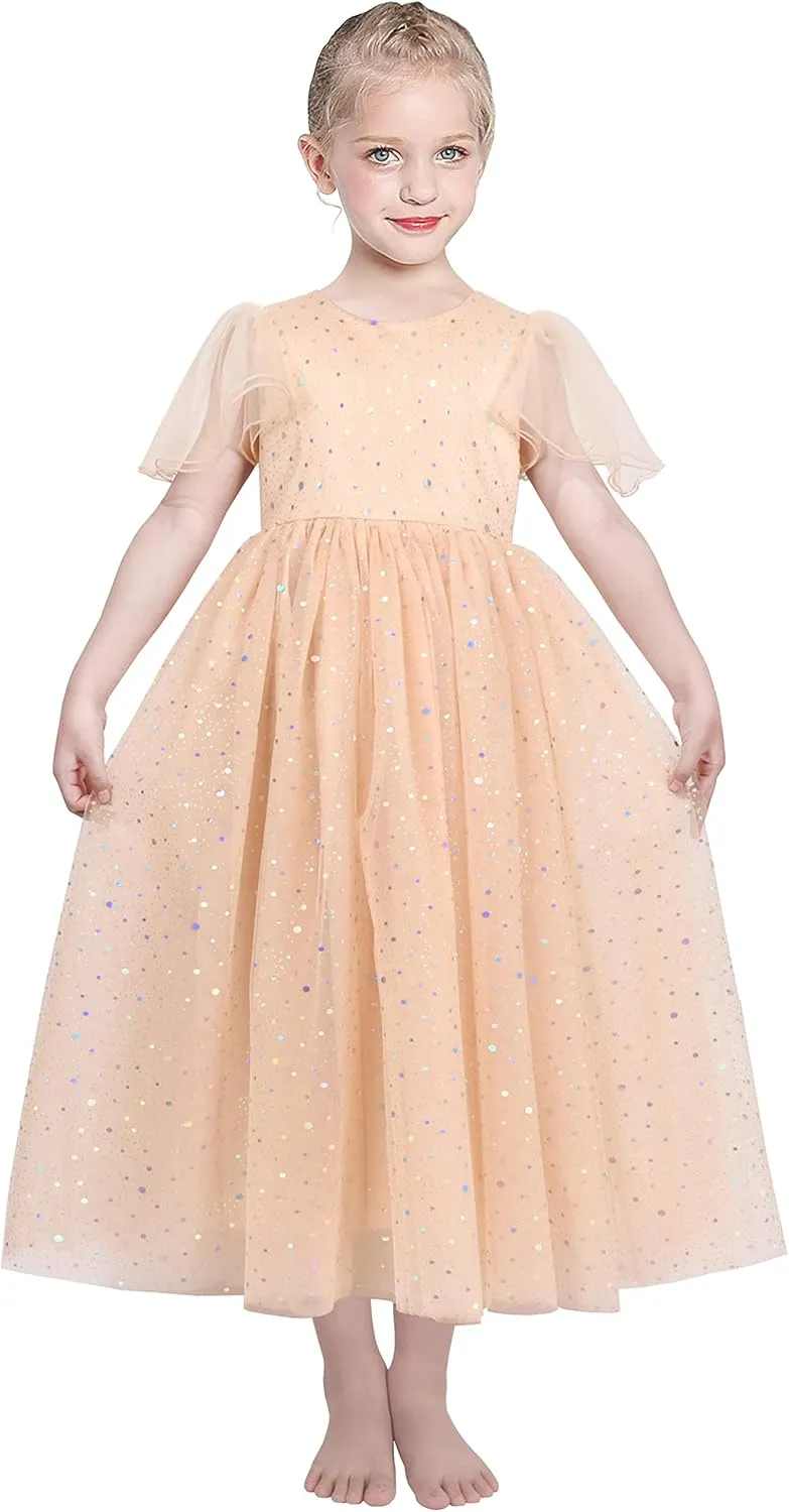 Sunny Fashion Flower Girls Dress Lace Hem Wedding First Communion Size 6-14