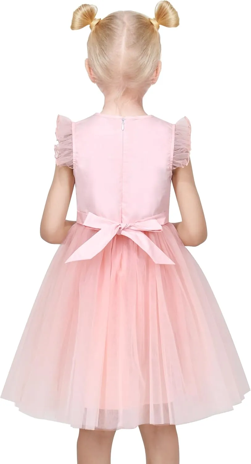 Sunny Fashion Flower Girls Dress Purple Tiered Skirt Bridesmaid Wedding