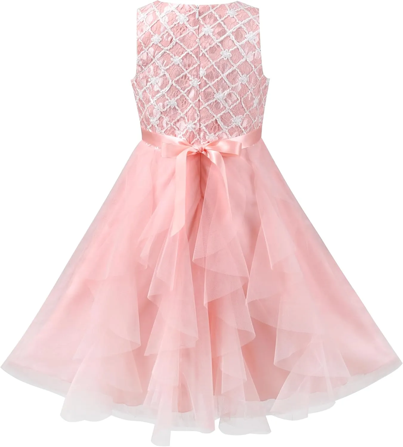 Sunny Fashion Flower Girls Dress Purple Tiered Skirt Bridesmaid Wedding