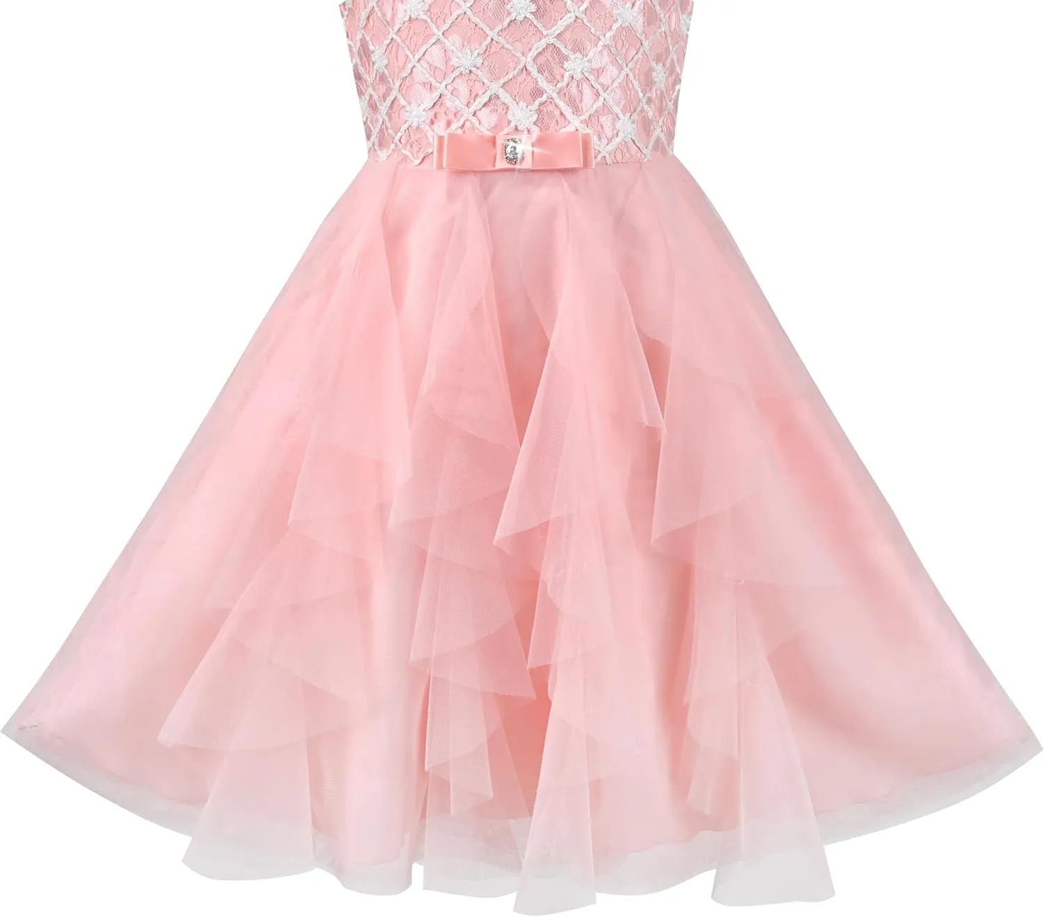 Sunny Fashion Flower Girls Dress Purple Tiered Skirt Bridesmaid Wedding