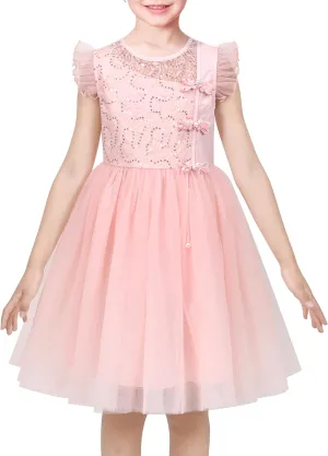 Sunny Fashion Flower Girls Dress Purple Tiered Skirt Bridesmaid Wedding