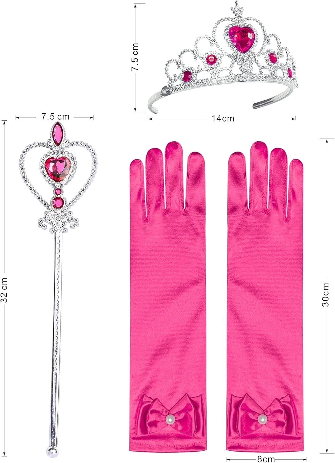 Sunny Fashion Girls Dress Black Hi-Low Magic Wand Princess Crown Dress Up