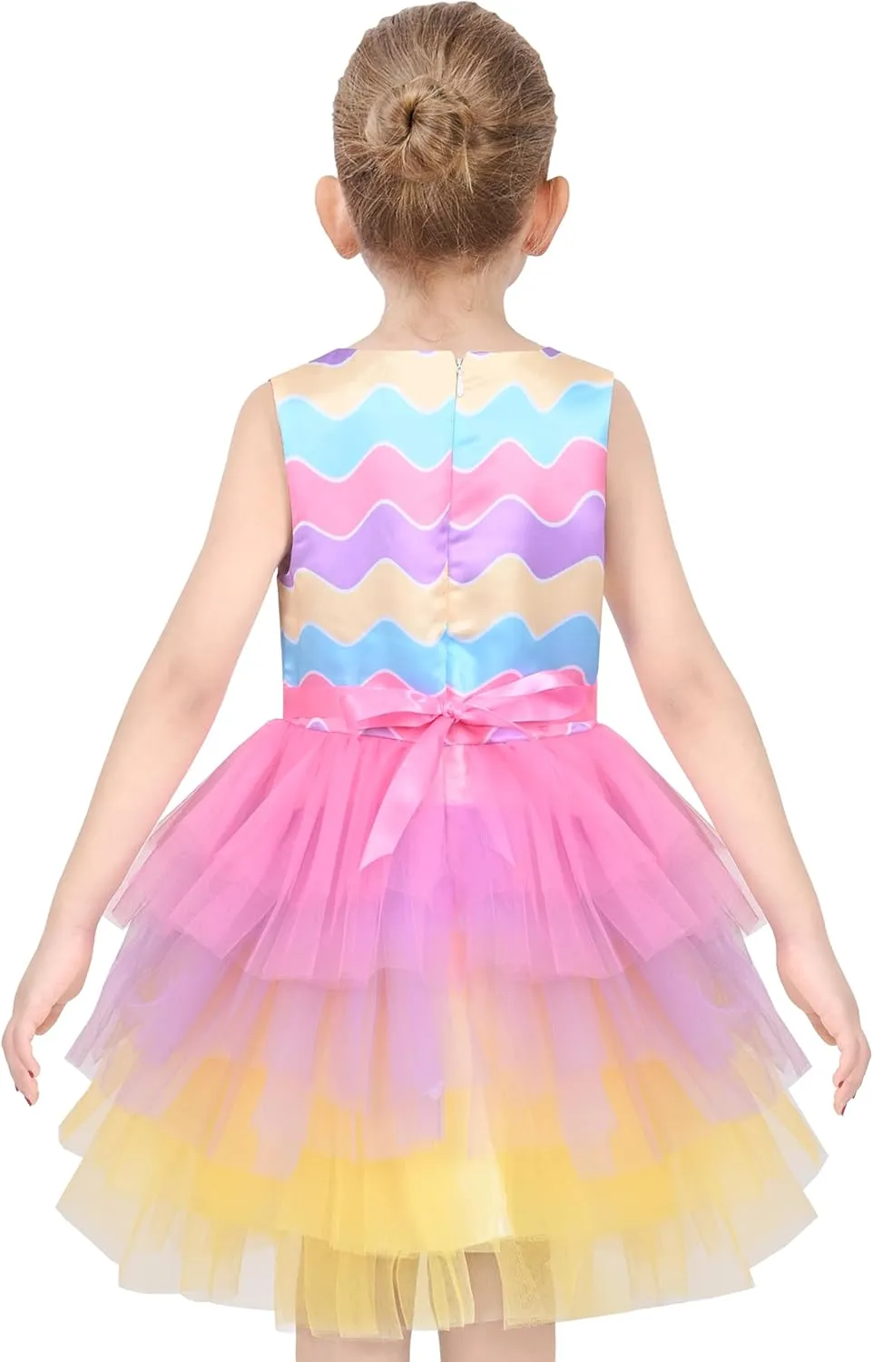 Sunny Fashion Girls Dress Unicorn Rainbow Tulle Unicorn Headband Party Size 4-10