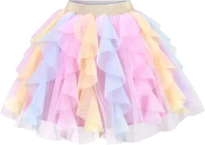 Sunny Fashion Girls Skirt Navy Blue Pearl Stars Sparkling Tutu Dancing Size 4-12