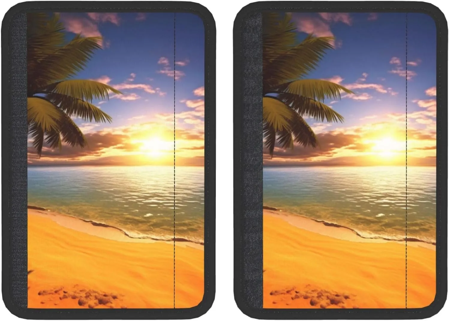 Sunset Palm Car Seat Belt Pad 2 Pack Universal Fit Seatbelt Cover Soft and Comfortable Backpack Shoulder Pad Adjustable Neck Cushion Protector Harness Pad for Car Bag