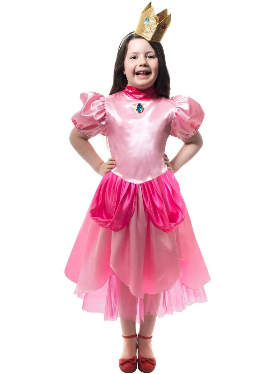 Super Pink Princess Peaches Girls Costume