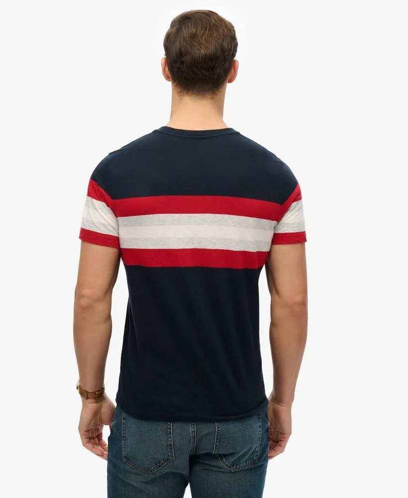 Superdry Men's Essential Stripe T-Shirt, Eclipse Chest Stripe