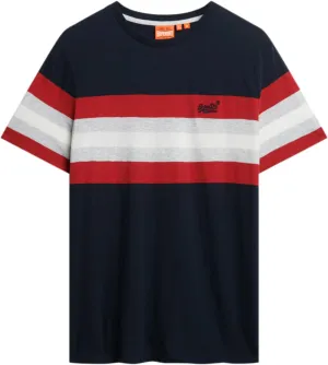 Superdry Men's Essential Stripe T-Shirt, Eclipse Chest Stripe