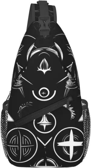 Supernatural Symbols Black Foldie Crossbody Bag - Durable Small Sling Bag and Anti Theft Crossbody Bags for Men and Women