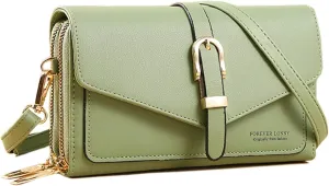 Sursee Small Crossbody Bag for Women PU Leather Shoulder Handbags Cute Wallet Purse with Credit Card Slots