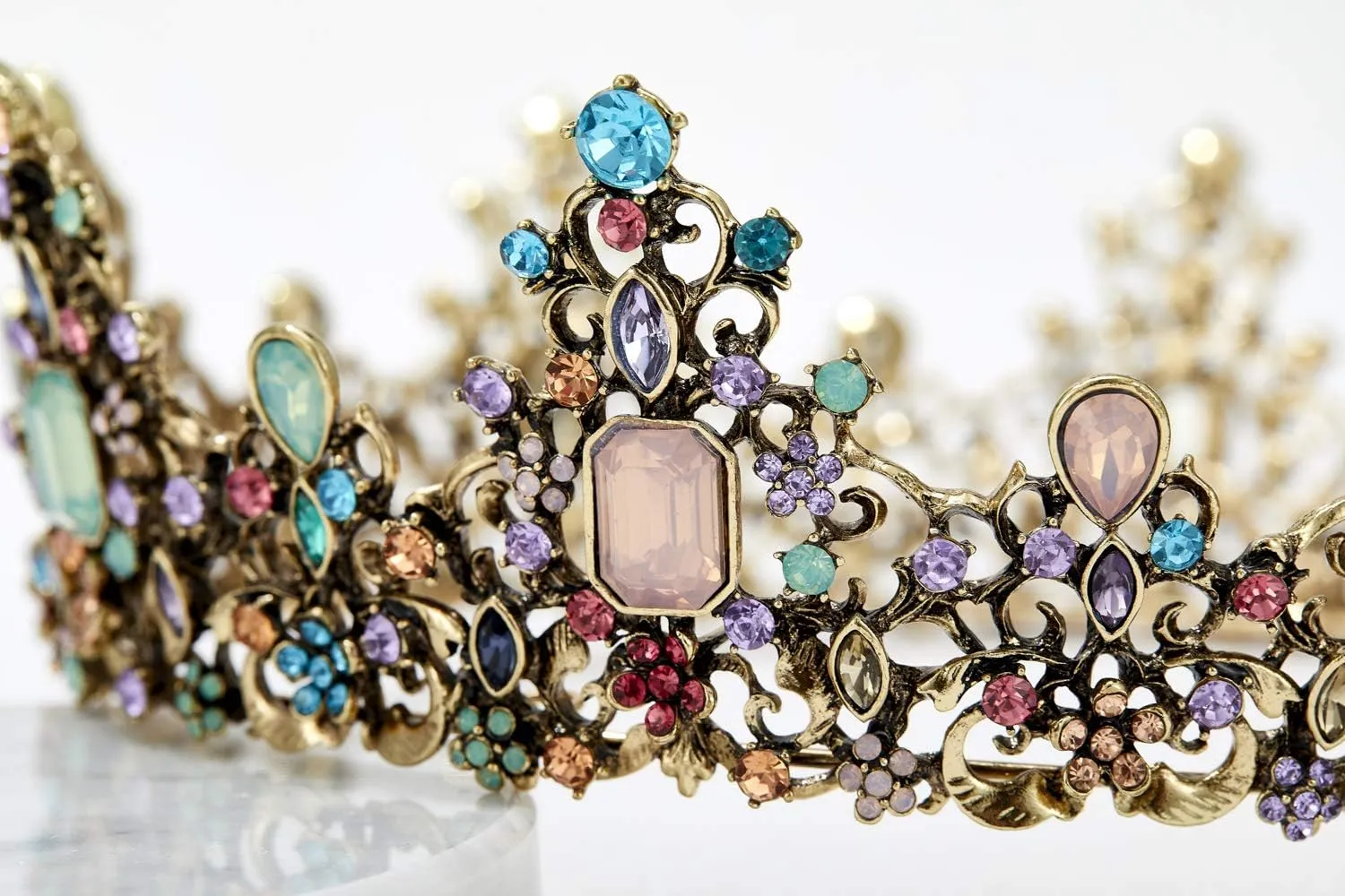 SWEETV Queen Crown for Women - Baroque Wedding Tiaras and Crowns,Jeweled Tiara Crown,Prom Birthday Halloween Hair Accessories