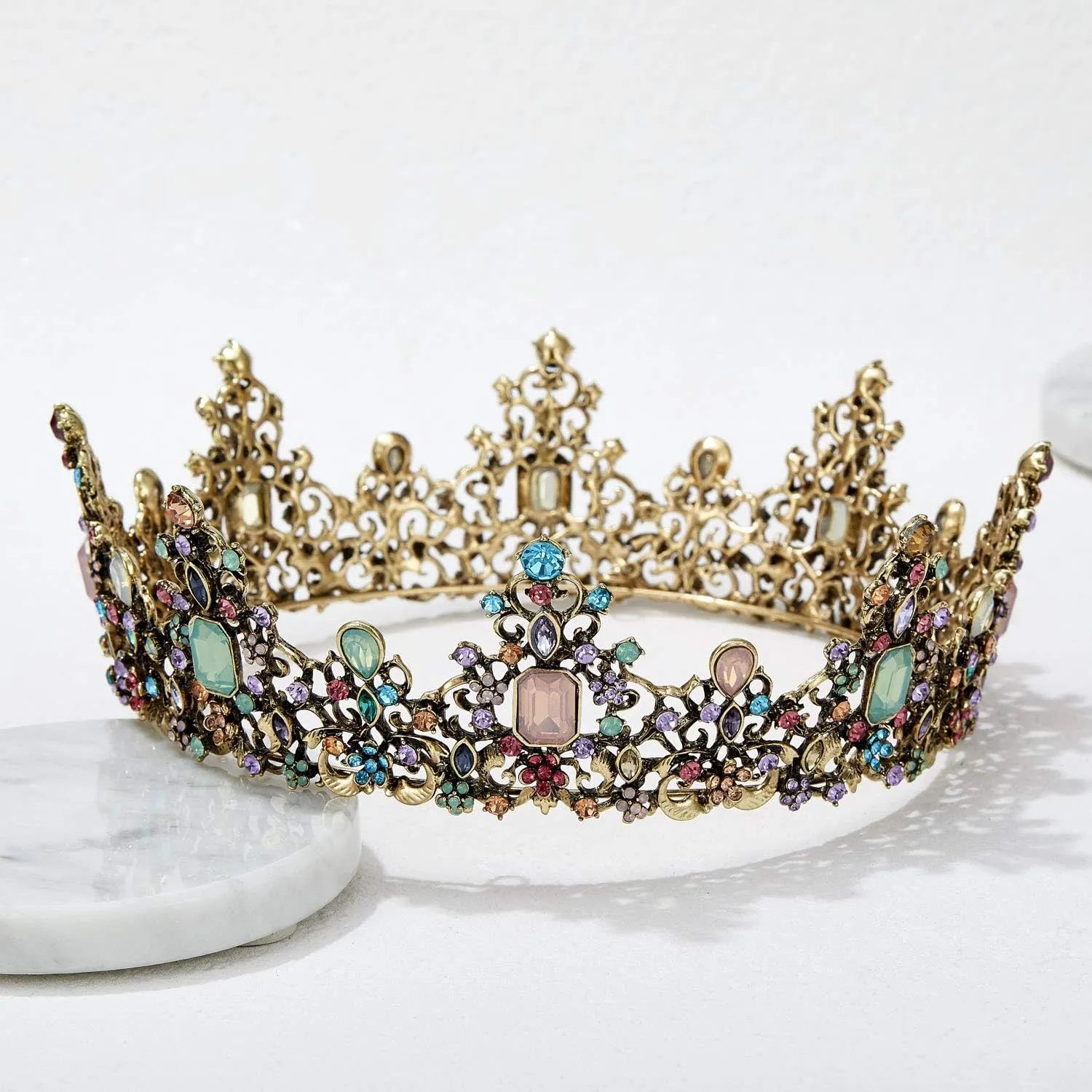 SWEETV Queen Crown for Women - Baroque Wedding Tiaras and Crowns,Jeweled Tiara Crown,Prom Birthday Halloween Hair Accessories