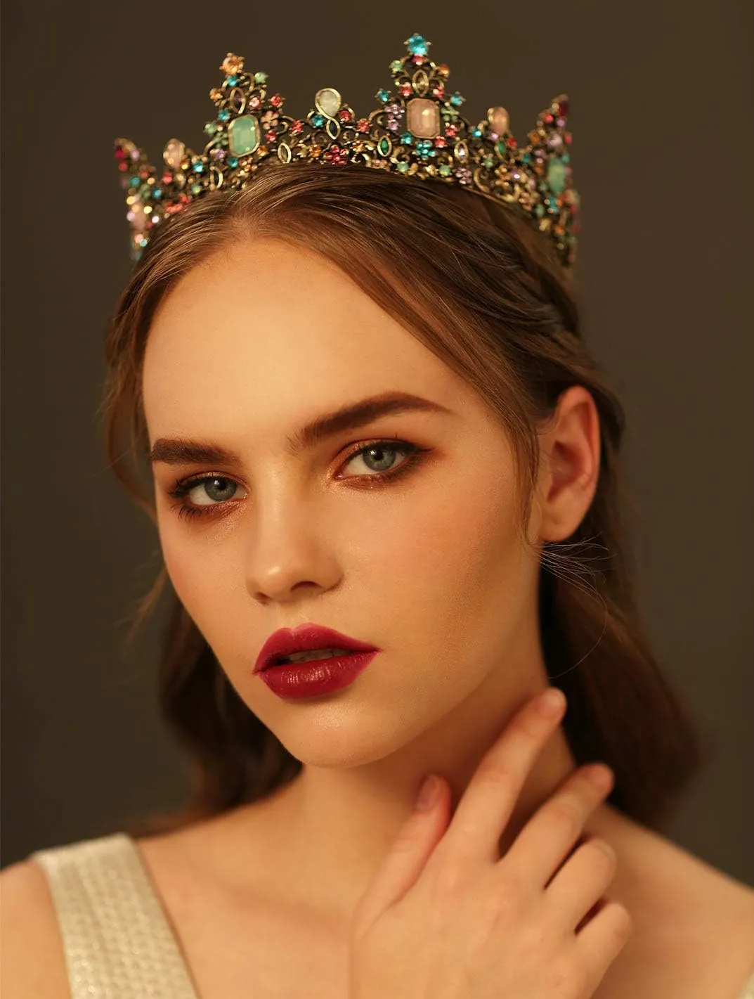 SWEETV Queen Crown for Women - Baroque Wedding Tiaras and Crowns,Jeweled Tiara Crown,Prom Birthday Halloween Hair Accessories