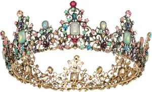 SWEETV Queen Crown for Women - Baroque Wedding Tiaras and Crowns,Jeweled Tiara Crown,Prom Birthday Halloween Hair Accessories