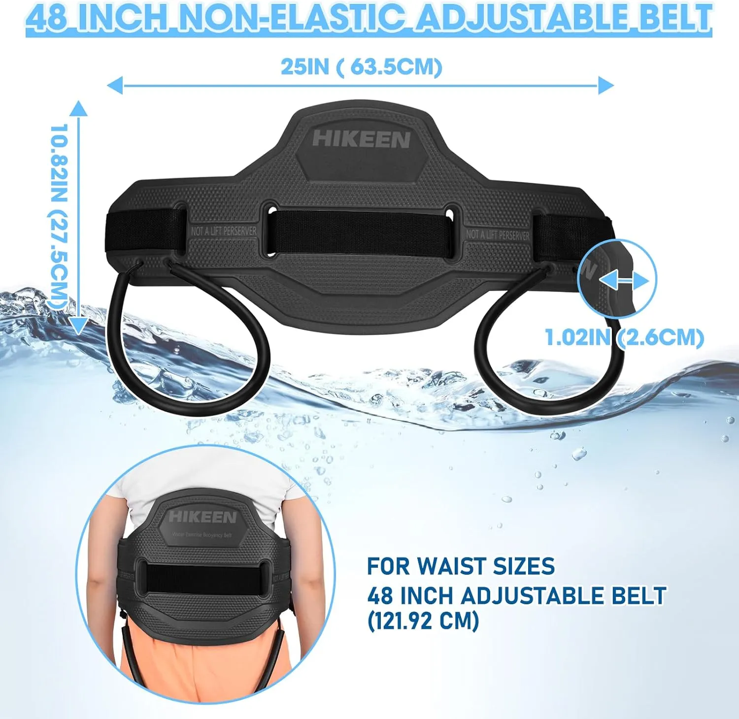 Swim Floating Belt,Water Aerobics Swimming Belt with Fixing Straps,Jogger Floatation Aid Buoyancy Belt for Swimming Pool Fitness and Fitness Workout Therapy