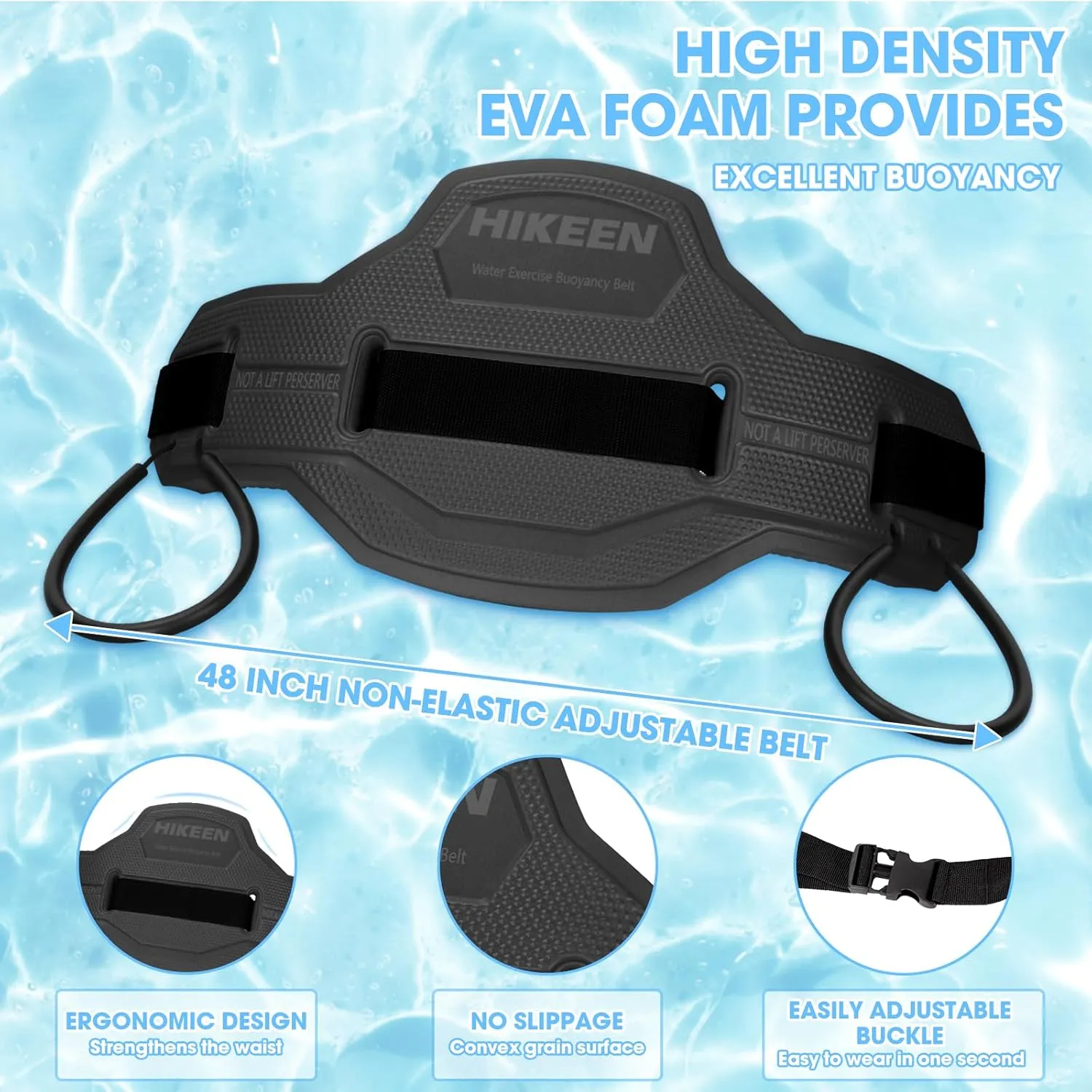 Swim Floating Belt,Water Aerobics Swimming Belt with Fixing Straps,Jogger Floatation Aid Buoyancy Belt for Swimming Pool Fitness and Fitness Workout Therapy