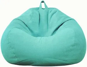 SXBCyan Portable Lazy Beanbag Chair Sofa Set Living Room Decor Furniture Bean Bag Chair Single Fabric Sofa Balcony Bedroom Tatami Chair (Color : Blue, Size : 70x80cm)