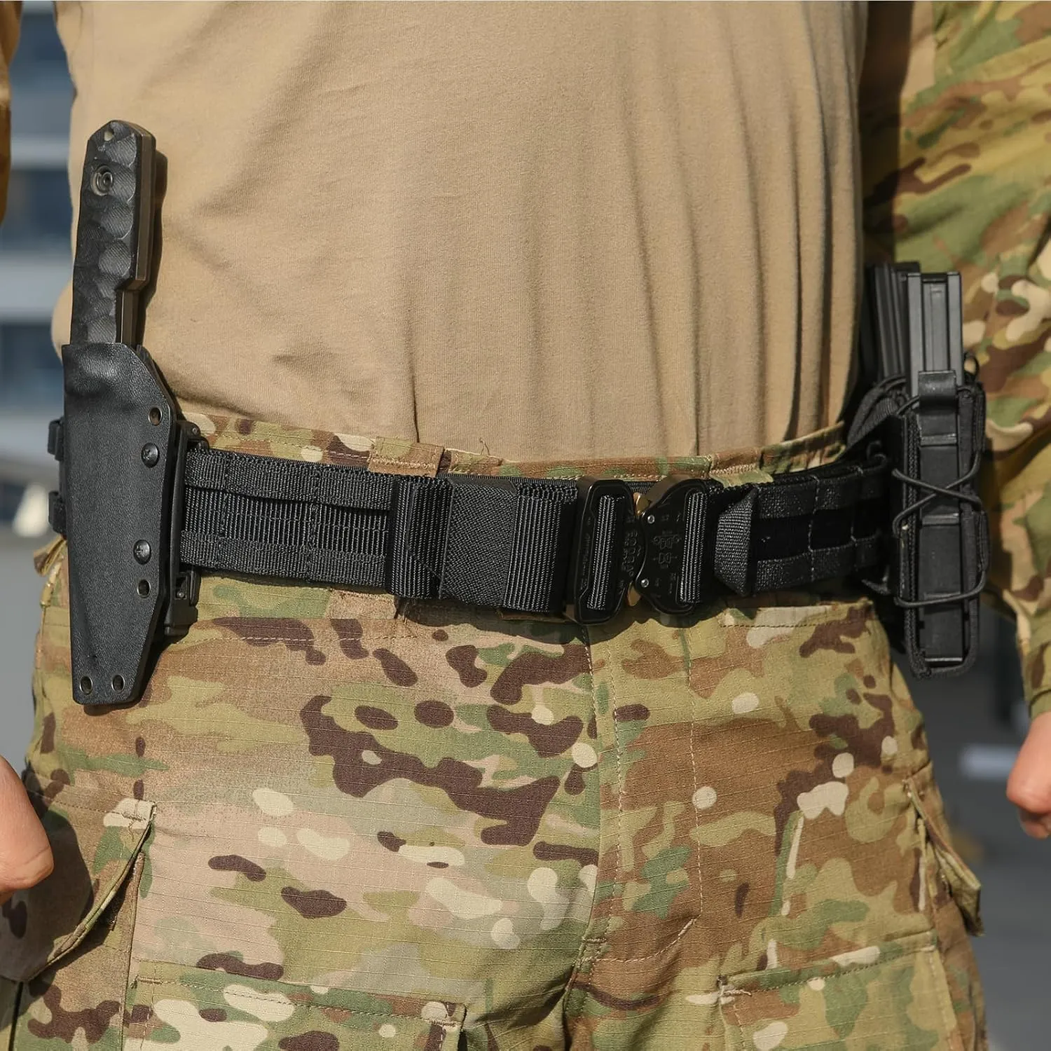 Tactical Belt, 1.75” Molle Belt with Cobra Quick Release Buckle, Heavy Duty Gun Belt with Anti-slip Pad