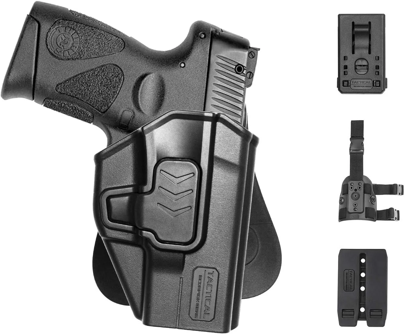 Tactical Scorpion Gear Modular Level II Retention Paddle Holster: Fits M&P S&W Bodyguard 380 with or Without Crimson Trace Integrated Laser