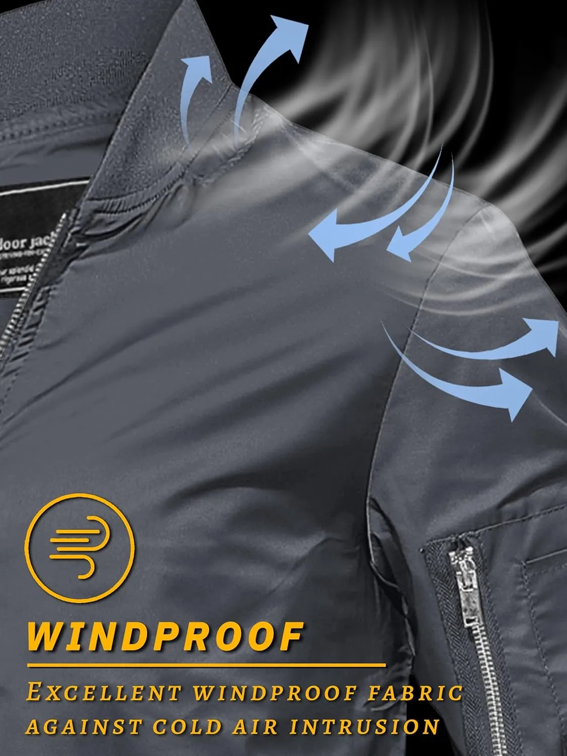 TACVASEN Men's Bomber Jacket Lightweight Casual Spring Fall Windbreaker Zip Up Coat with Pocket