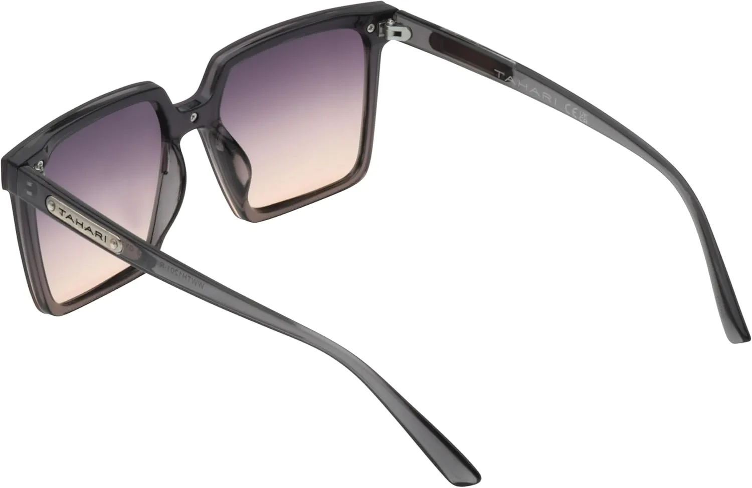 TAHARI Women's Th848 Translucent Crystal 100% Uv400 Protective Square Shield Sunglasses. Elegant Gifts for Her, 145 Mm