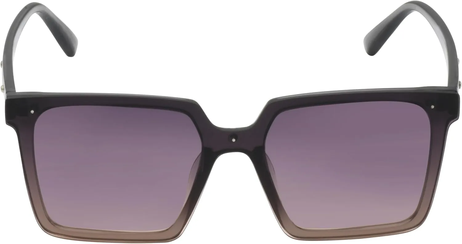 TAHARI Women's Th848 Translucent Crystal 100% Uv400 Protective Square Shield Sunglasses. Elegant Gifts for Her, 145 Mm